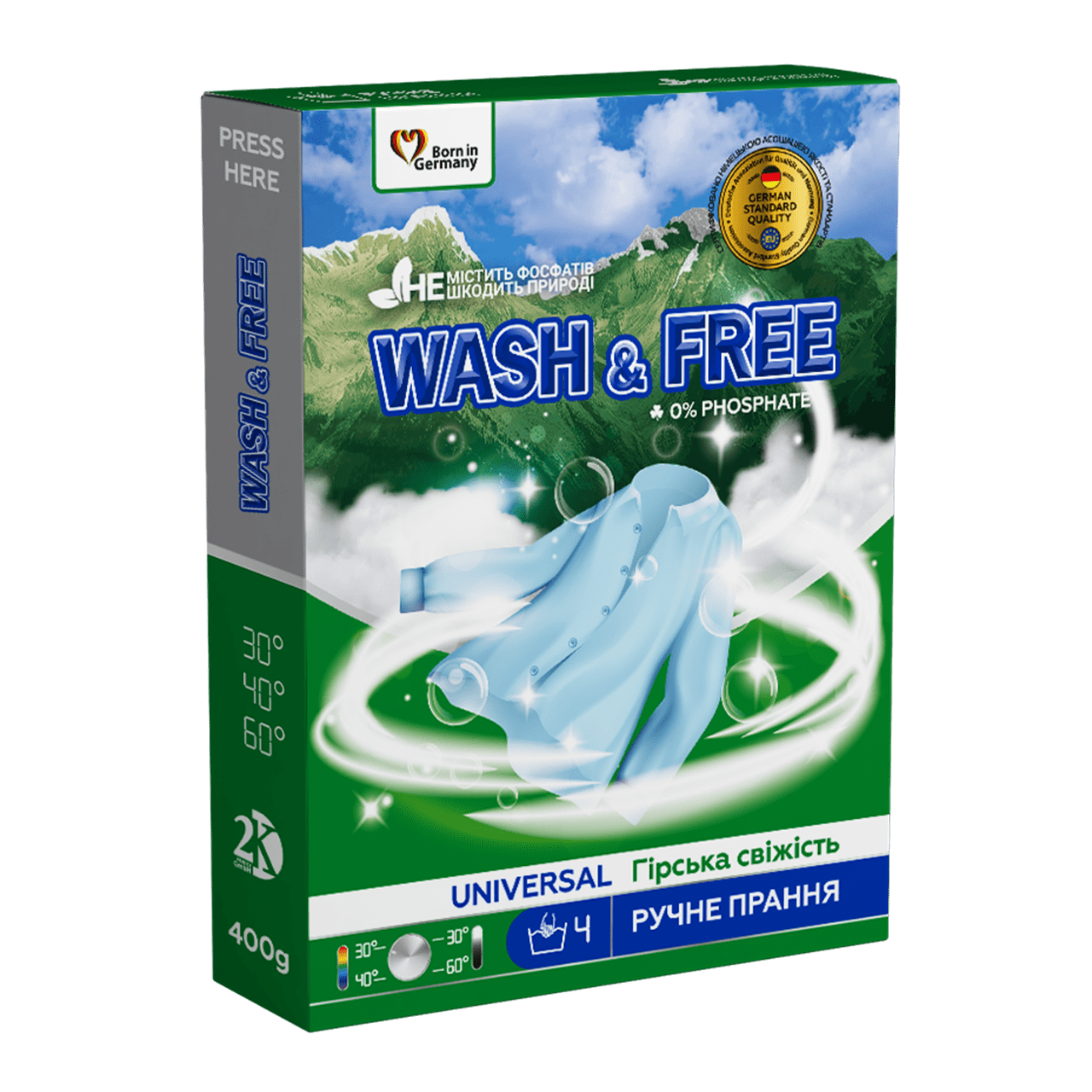Powder for hand washing “Wash&Free” Mountain freshness