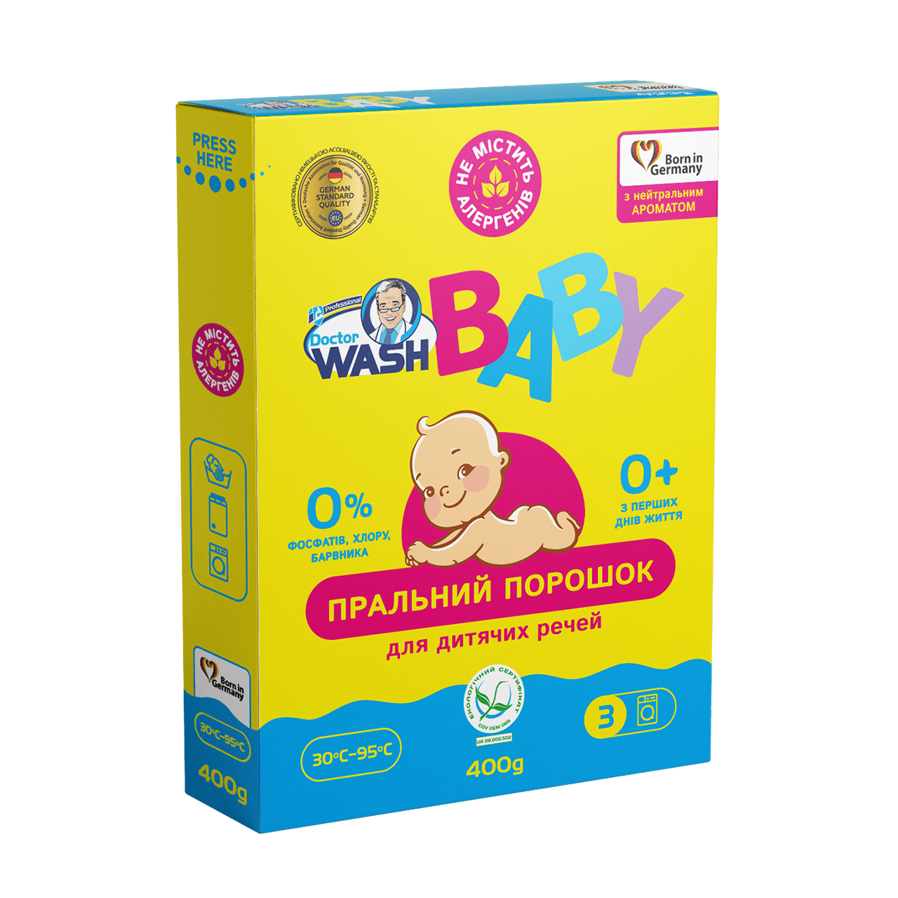 Порошок для прання «Doctor WASH BABY» з легким ароматом