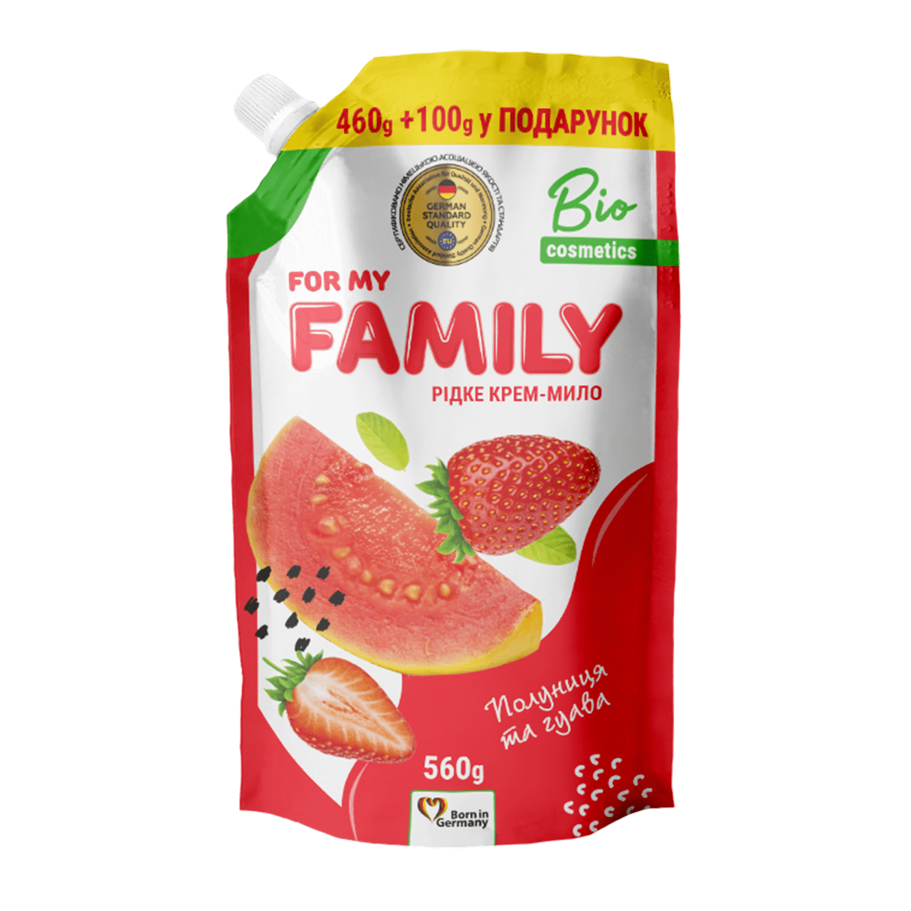 Рідке крем-мило For my Family «Полуниця й гуава зі зволожуючою рисовою олією»
