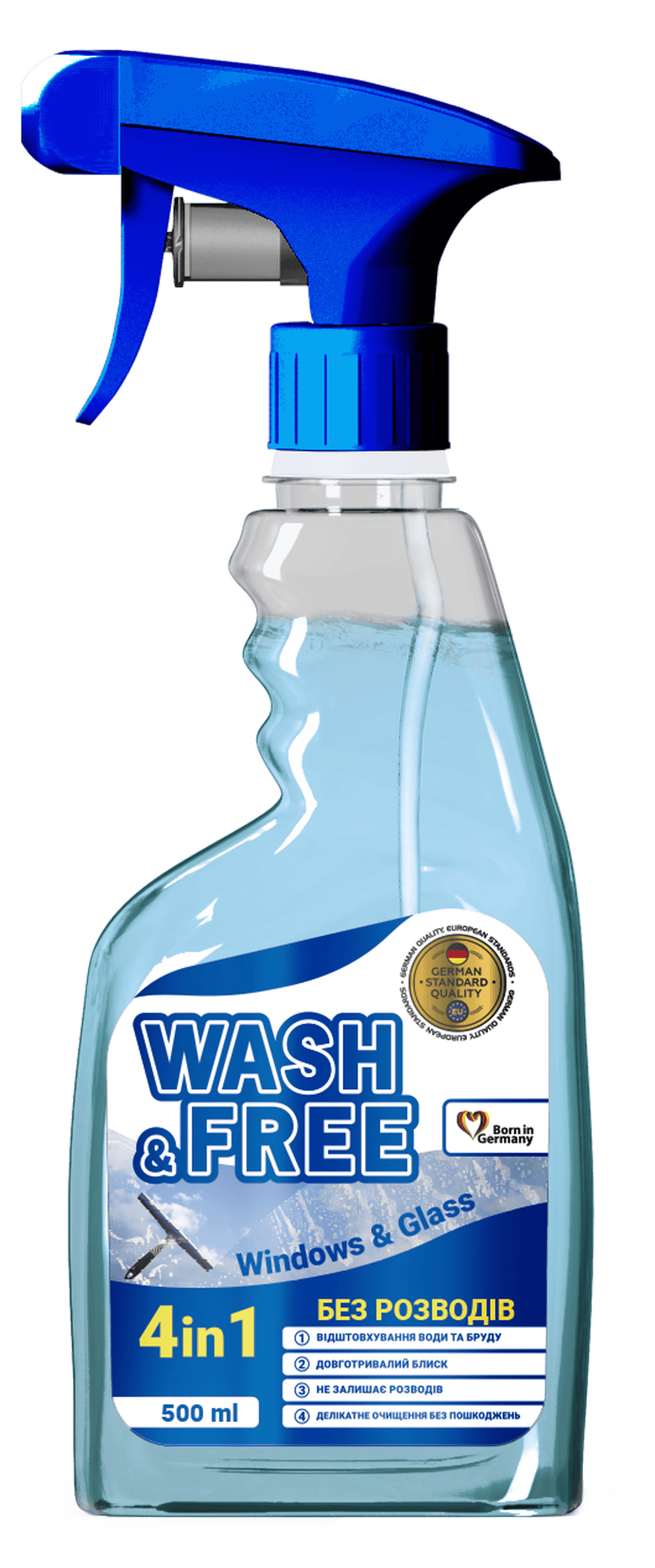 Засіб для миття скла та дзеркал «Wash&Free»