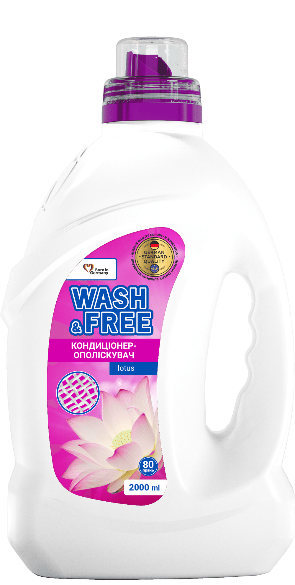 Концентрований пом’якшувач тканин Wash&Free «Лотос» 2000г